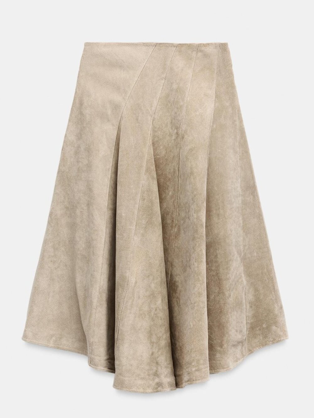 ZARA 100% LEATHER MIDI SKIRT